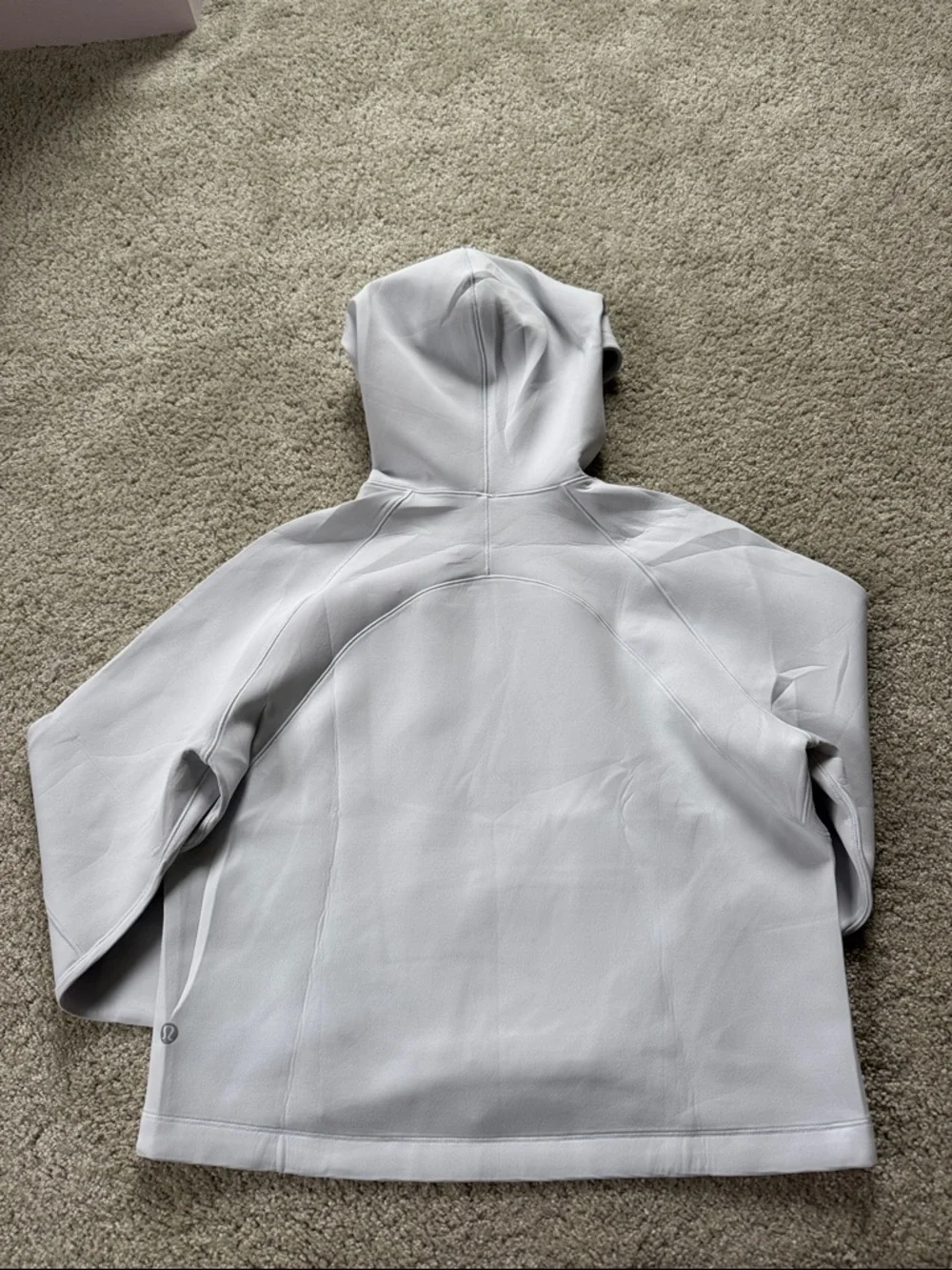LULULEMON Light Blue Grey Doftstreme Cropped Pullover Hoodie  4/XS - Picture 4 of 4